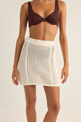 Rhythm Seashell Knit Mini Skirt - White