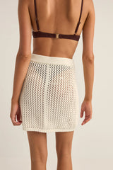 Rhythm Seashell Knit Mini Skirt - White