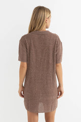 Rhythm Abby Knit Shirt Dress - Almond