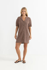 Rhythm Abby Knit Shirt Dress - Almond