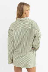 Rhythm Cove Stripe Long Sleeve Shirt - Aloe