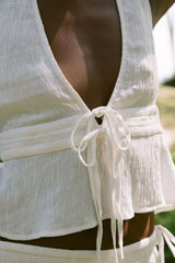 Rhythm Keiki Plunge Top - Cream