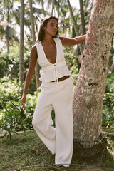 Rhythm Keiki Plunge Top - Cream