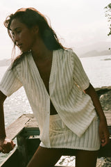 Rhythm Scallop Knit Overshirt - Cream