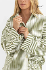 Rhythm Cove Stripe Long Sleeve Shirt - Aloe