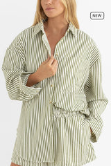 Rhythm Cove Stripe Long Sleeve Shirt - Aloe
