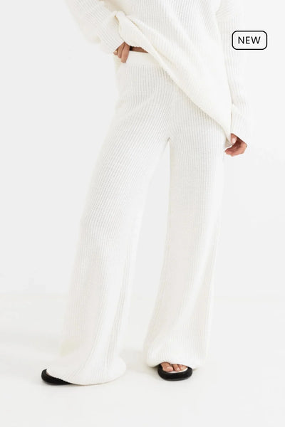 Rhythm Pantalon en Tricot - White