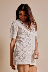 Rhythm Jaffa Knit Shirt Dress - White