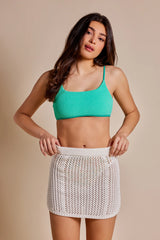Rhythm Seashell Knit Mini Skirt - White
