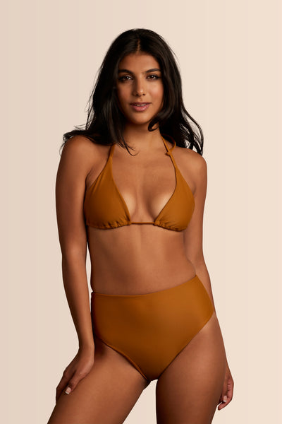 Praline|Model is 5'8 (32C - 27) and wearing Small - Ophelia Bikini Bottom|STL-1