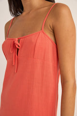 Rhythm Seacoast Keyhole Slip Dress - Coral