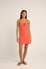 Rhythm Seacoast Keyhole Slip Dress - Coral