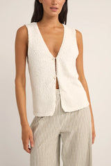 Rhythm Adele Longline Knit Vest - White