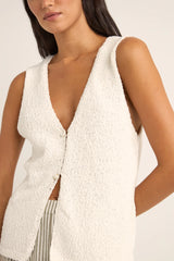 Rhythm Adele Longline Knit Vest - White