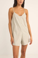 Rhythm Valley Stripe Adjustable Romper - Ivy