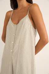 Rhythm Valley Stripe Adjustable Romper - Ivy