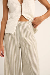 Rhythm Valley Stripe Wide Leg Pant - Ivy