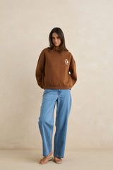 Rhythm Sunny Crew Neck Fleece - Chocolate