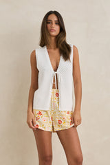 Rhythm Gigi Longline Knit Vest - White