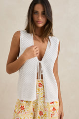 Rhythm Gigi Longline Knit Vest - White