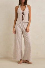 Rhythm Louise Wide Leg Pant - Tan