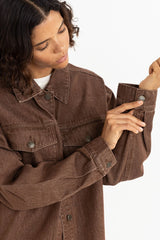 Rhythm Oversized Denim Jacket - Brown