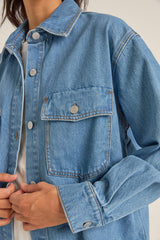 Rhythm Oversized Denim Shacket - Washed Blue