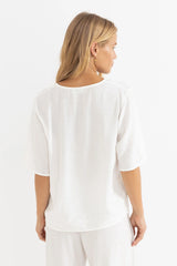 Rhythm Airlie Short Sleeve Top - White