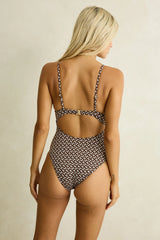 Dreamer Tie Front One Piece - Chocolate
