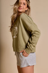 Rhythm Sun And Palm Slouchy Crew Neck Fleece - Sage