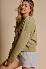 Rhythm Sun And Palm Slouchy Crew Neck Fleece - Sage