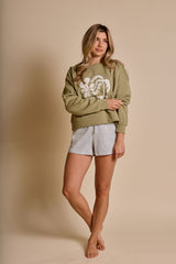 Rhythm Sun And Palm Slouchy Crew Neck Fleece - Sage