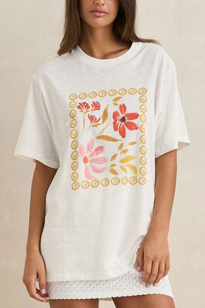 T-Shirt Oversize Palm And Sun de Rhythm - White