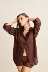 Rhythm Pia Oversized Shirt - Chocolate