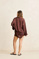 Rhythm Pia Oversized Shirt - Chocolate