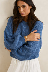 Rhythm Classic Knit Jumper - Steel Blue