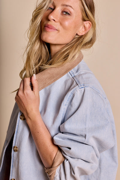 Washed Blue|Florence is 5'7 (32b) and wearing S - Rhythm Jessie Jacket|STL-1