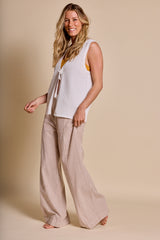 Rhythm Gigi Longline Knit Vest - White