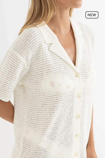 Cream|Rhythm Abby Knit Shirt Dress