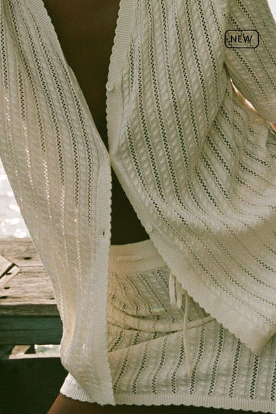 Cream|Rhythm Scallop Knit Overshirt