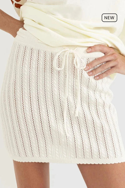 Cream|Rhythm Scallop Knit Mini Skirt