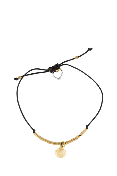 Black|Si Simple Gold Filled Shell Bracelet