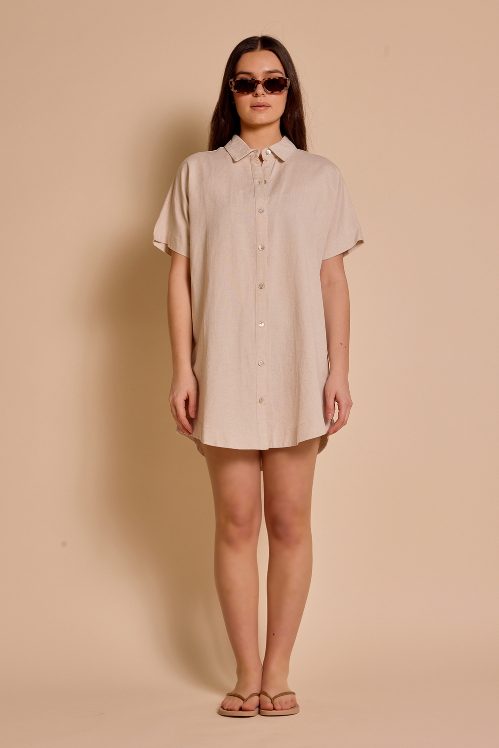 Rhythm Classic Shirt Dress - Oat