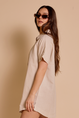 Rhythm Classic Shirt Dress - Oat