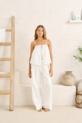 Rhythm Macy Scallop Pant - White
